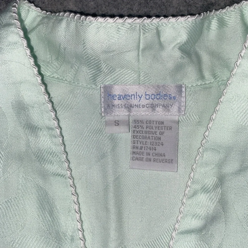 Miss Elaine Heavenly Bodies Nightgown‎ Women's S Mint Green Floral CottageCore